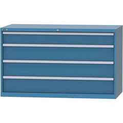 LISTA - 4 Drawer, 84 Compartment Bright Blue Steel Modular Storage Cabinet - Caliber Tooling