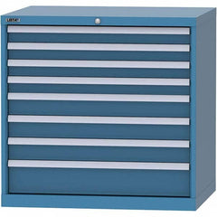 LISTA - 8 Drawer, 84 Compartment Bright Blue Steel Modular Storage Cabinet - Caliber Tooling