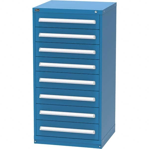 Vidmar - 8 Drawer, 124 Compartment Bright Blue Steel Modular Storage Cabinet - Caliber Tooling