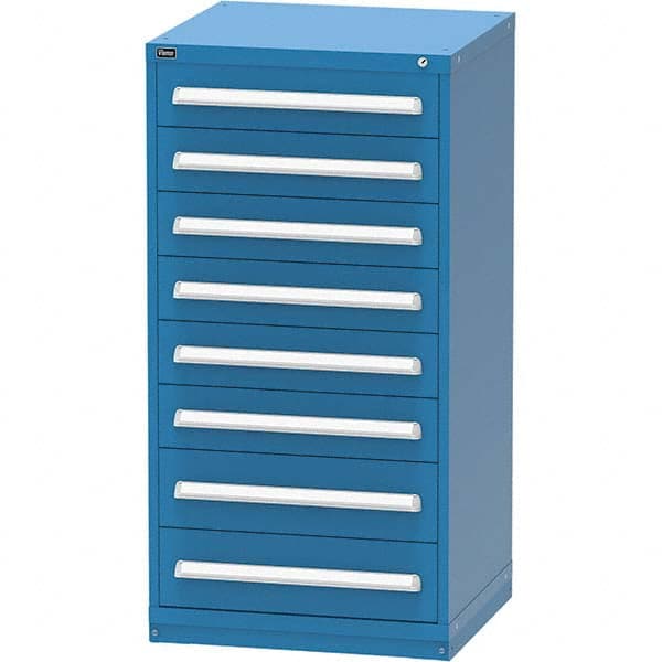 Vidmar - 8 Drawer, 124 Compartment Bright Blue Steel Modular Storage Cabinet - Caliber Tooling