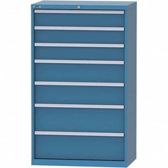 LISTA - 7 Drawer, 84 Compartment Bright Blue Steel Modular Storage Cabinet - Caliber Tooling