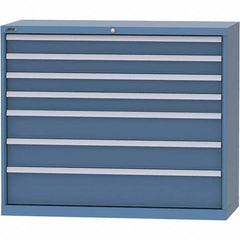 LISTA - 7 Drawer, 99 Compartment Bright Blue Steel Modular Storage Cabinet - Caliber Tooling