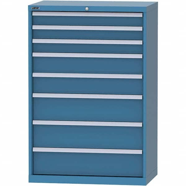 LISTA - 8 Drawer, 84 Compartment Bright Blue Steel Modular Storage Cabinet - Caliber Tooling