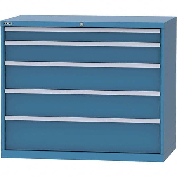 LISTA - 5 Drawer, 99 Compartment Bright Blue Steel Modular Storage Cabinet - Caliber Tooling