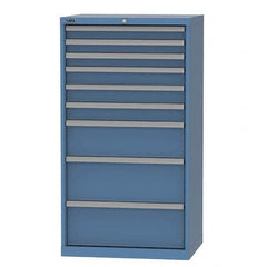 LISTA - 9 Drawer, 124 Compartment Bright Blue Steel Modular Storage Cabinet - Caliber Tooling