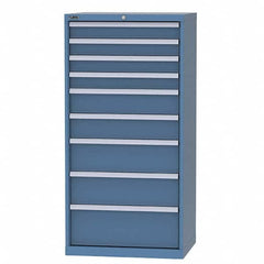 LISTA - 8 Drawer, 124 Compartment Bright Blue Steel Modular Storage Cabinet - Caliber Tooling