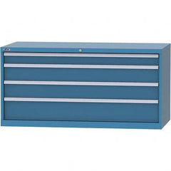 LISTA - 4 Drawer, 84 Compartment Bright Blue Steel Modular Storage Cabinet - Caliber Tooling