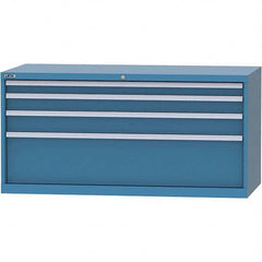 LISTA - 4 Drawer, 84 Compartment Bright Blue Steel Modular Storage Cabinet - Caliber Tooling