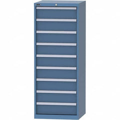 LISTA - 9 Drawer, 84 Compartment Bright Blue Steel Modular Storage Cabinet - Caliber Tooling