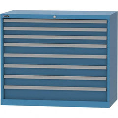 LISTA - 8 Drawer, 84 Compartment Bright Blue Steel Modular Storage Cabinet - Caliber Tooling