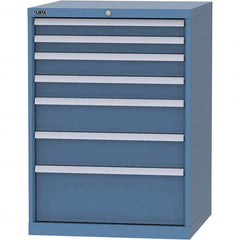 LISTA - 7 Drawer, 45 Compartment Bright Blue Steel Modular Storage Cabinet - Caliber Tooling