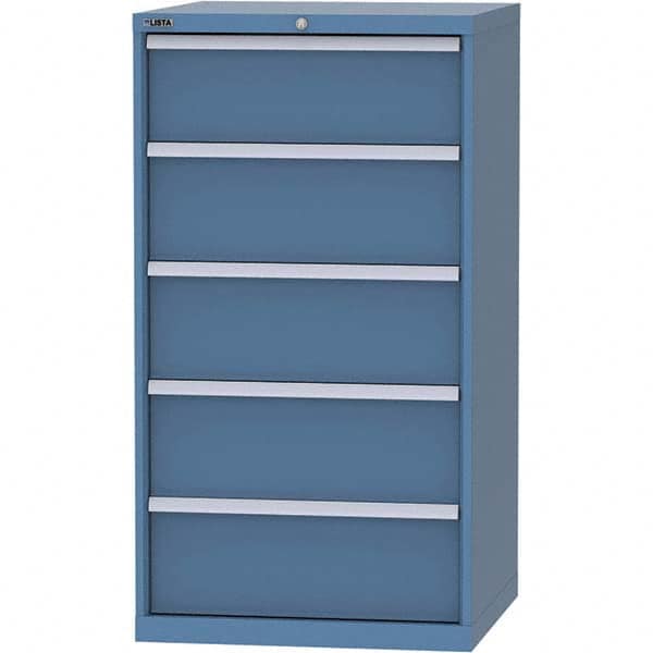 LISTA - 5 Drawer, 45 Compartment Bright Blue Steel Modular Storage Cabinet - Caliber Tooling