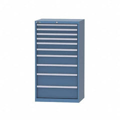 LISTA - 8 Drawer, 124 Compartment Bright Blue Steel Modular Storage Cabinet - Caliber Tooling