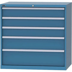 LISTA - 4 Drawer, 99 Compartment Bright Blue Steel Modular Storage Cabinet - Caliber Tooling