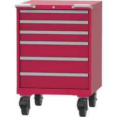 LISTA - 6 Drawer, 45 Compartment Red Steel Modular Storage Cabinet - Caliber Tooling