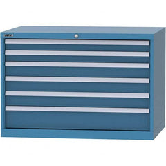 LISTA - 6 Drawer, 84 Compartment Bright Blue Steel Modular Storage Cabinet - Caliber Tooling