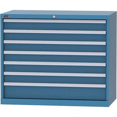 LISTA - 7 Drawer, 84 Compartment Bright Blue Steel Modular Storage Cabinet - Caliber Tooling