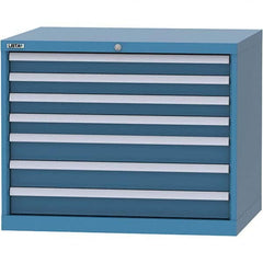 LISTA - 7 Drawer, 84 Compartment Bright Blue Steel Modular Storage Cabinet - Caliber Tooling