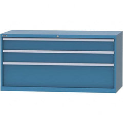 LISTA - 3 Drawer, 84 Compartment Bright Blue Steel Modular Storage Cabinet - Caliber Tooling