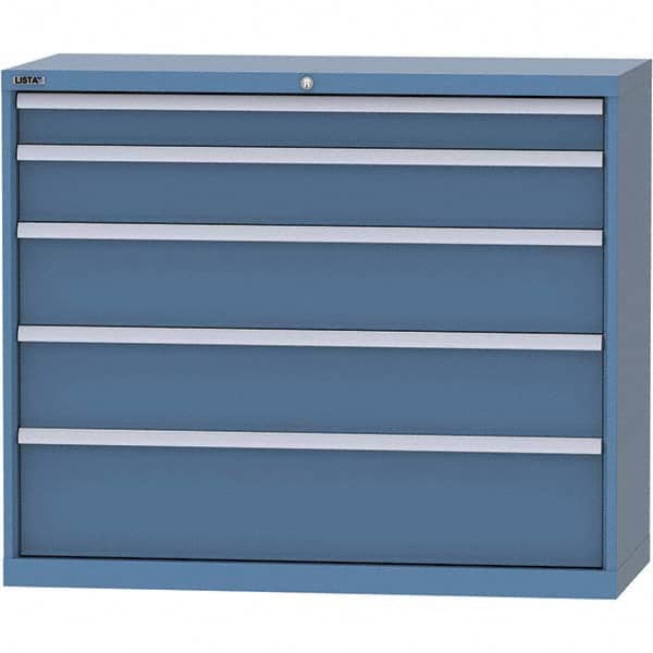 LISTA - 5 Drawer, 99 Compartment Bright Blue Steel Modular Storage Cabinet - Caliber Tooling