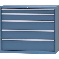 LISTA - 5 Drawer, 99 Compartment Bright Blue Steel Modular Storage Cabinet - Caliber Tooling