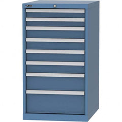 LISTA - 8 Drawer, 99 Compartment Bright Blue Steel Modular Storage Cabinet - Caliber Tooling