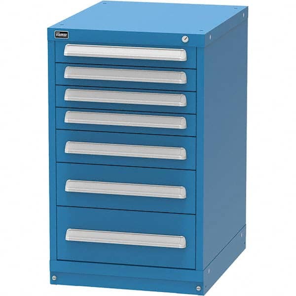 Vidmar - 7 Drawer, 45 Compartment Bright Blue Steel Modular Storage Cabinet - Caliber Tooling