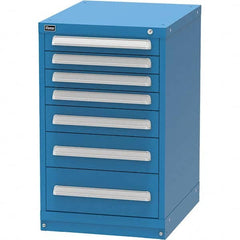 Vidmar - 7 Drawer, 45 Compartment Bright Blue Steel Modular Storage Cabinet - Caliber Tooling