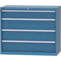 LISTA - 4 Drawer, 84 Compartment Bright Blue Steel Modular Storage Cabinet - Caliber Tooling