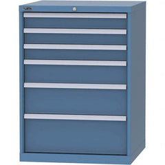 LISTA - 6 Drawer, 45 Compartment Bright Blue Steel Modular Storage Cabinet - Caliber Tooling