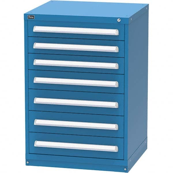 Vidmar - 7 Drawer, 124 Compartment Bright Blue Steel Modular Storage Cabinet - Caliber Tooling