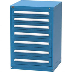 Vidmar - 7 Drawer, 124 Compartment Bright Blue Steel Modular Storage Cabinet - Caliber Tooling