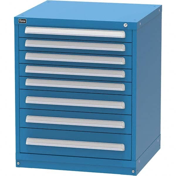 Vidmar - 8 Drawer, 344 Compartment Bright Blue Steel Modular Storage Cabinet - Caliber Tooling