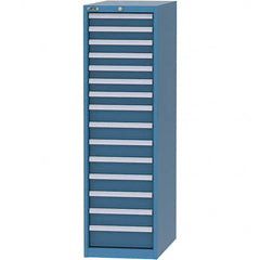 LISTA - 15 Drawer, 45 Compartment Bright Blue Steel Modular Storage Cabinet - Caliber Tooling