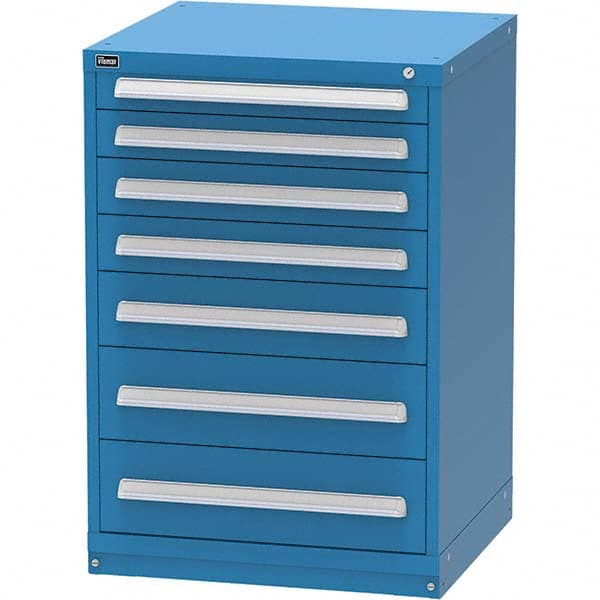 Vidmar - 7 Drawer, 60 Compartment Bright Blue Steel Modular Storage Cabinet - Caliber Tooling