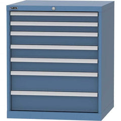 LISTA - 7 Drawer, 45 Compartment Bright Blue Steel Modular Storage Cabinet - Caliber Tooling