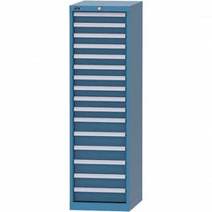 LISTA - 16 Drawer, 45 Compartment Bright Blue Steel Modular Storage Cabinet - Caliber Tooling