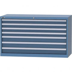 LISTA - 7 Drawer, 99 Compartment Bright Blue Steel Modular Storage Cabinet - Caliber Tooling