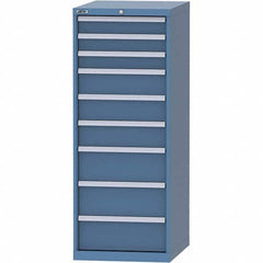 LISTA - 9 Drawer, 99 Compartment Bright Blue Steel Modular Storage Cabinet - Caliber Tooling