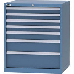 LISTA - 7 Drawer, 45 Compartment Bright Blue Steel Modular Storage Cabinet - Caliber Tooling