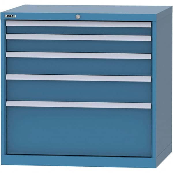 LISTA - 4 Drawer, 84 Compartment Bright Blue Steel Modular Storage Cabinet - Caliber Tooling