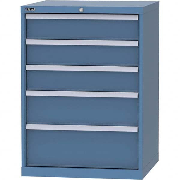 LISTA - 5 Drawer, 45 Compartment Bright Blue Steel Modular Storage Cabinet - Caliber Tooling