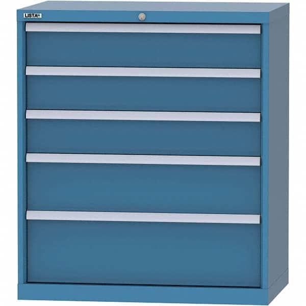 LISTA - 4 Drawer, 84 Compartment Bright Blue Steel Modular Storage Cabinet - Caliber Tooling