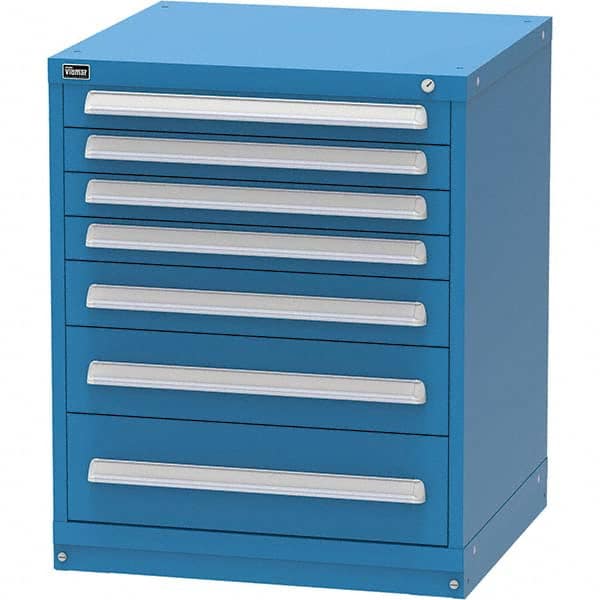 Vidmar - 7 Drawer, 344 Compartment Bright Blue Steel Modular Storage Cabinet - Caliber Tooling