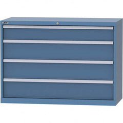 LISTA - 4 Drawer, 99 Compartment Bright Blue Steel Modular Storage Cabinet - Caliber Tooling