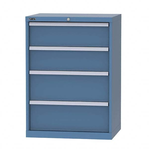 LISTA - 8 Drawer, 124 Compartment Bright Blue Steel Modular Storage Cabinet - Caliber Tooling