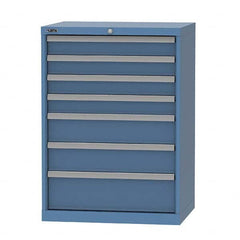 LISTA - 7 Drawer, 124 Compartment Bright Blue Steel Modular Storage Cabinet - Caliber Tooling