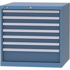 LISTA - 7 Drawer, 45 Compartment Bright Blue Steel Modular Storage Cabinet - Caliber Tooling