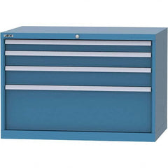 LISTA - 4 Drawer, 84 Compartment Bright Blue Steel Modular Storage Cabinet - Caliber Tooling