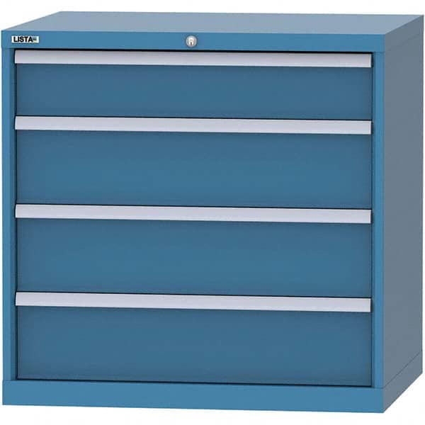 LISTA - 4 Drawer, 84 Compartment Bright Blue Steel Modular Storage Cabinet - Caliber Tooling